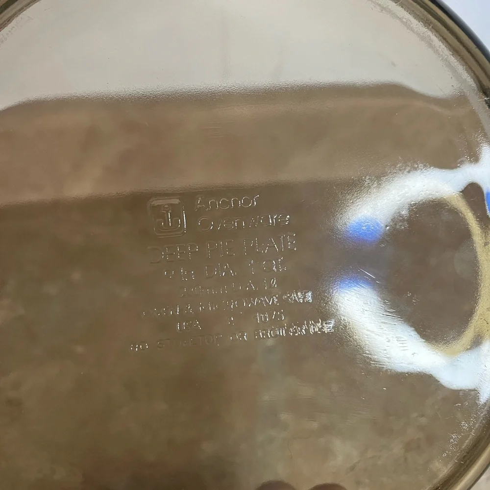 Vintage Anchor Hocking Amber Glass Pie Pan